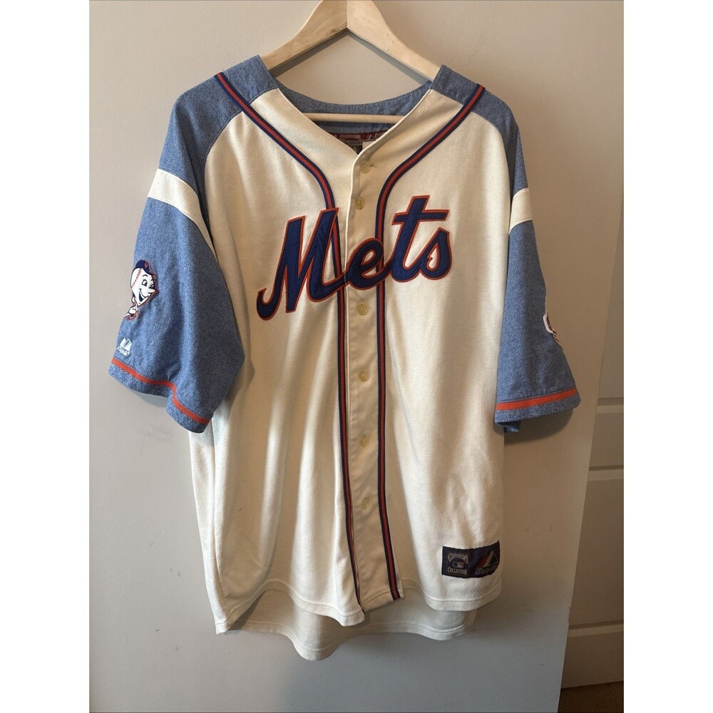 Vtg Cooperstown Collection Majestic New York Mets 1969 World Champions Mr Met XL